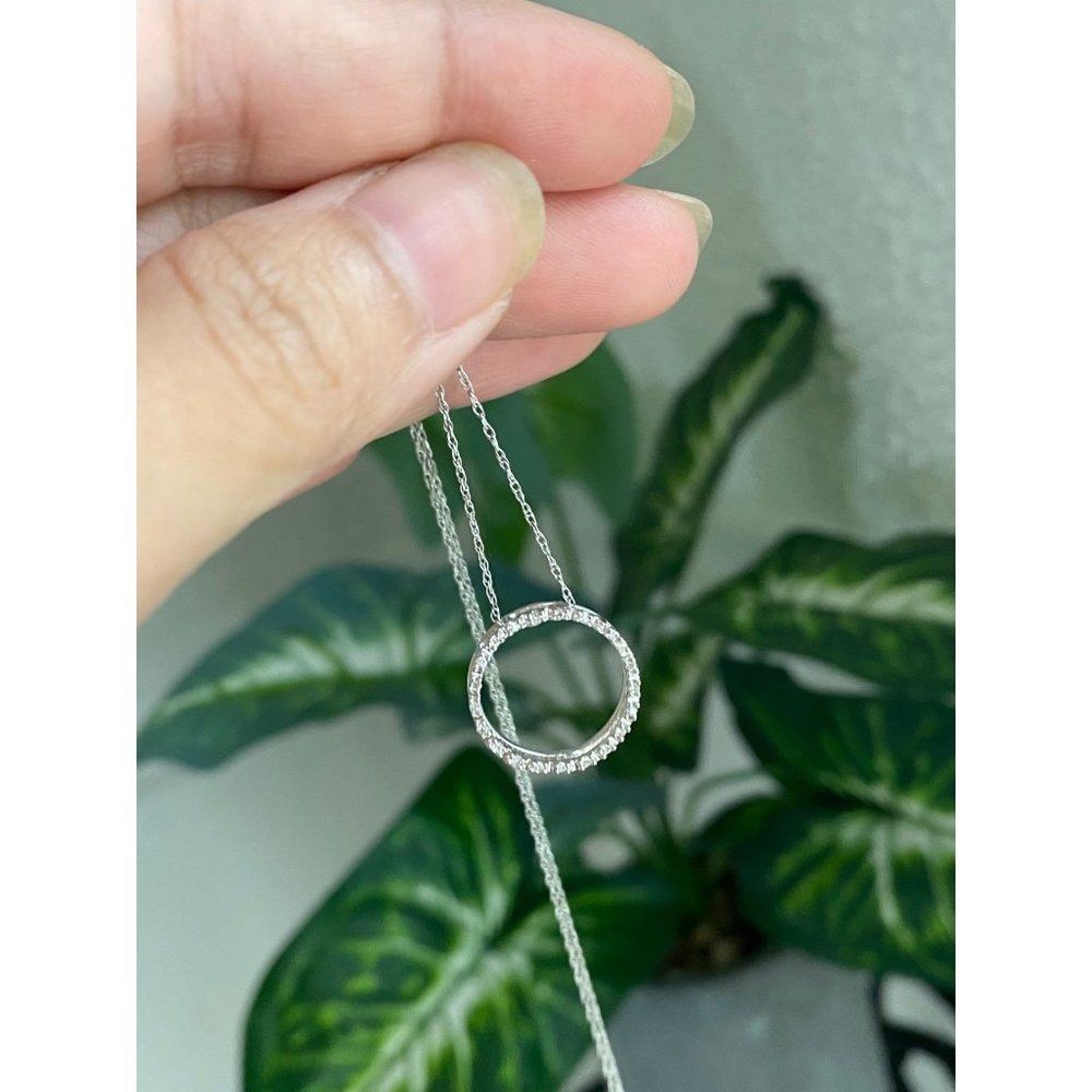 10k Diamond Eternity Pendant Necklace - Picture 8 of 10